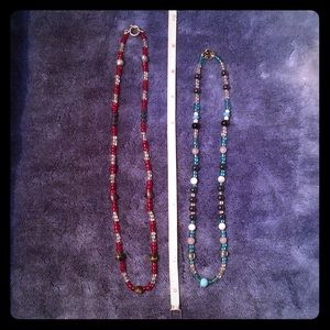 2 handmade bead necklaces